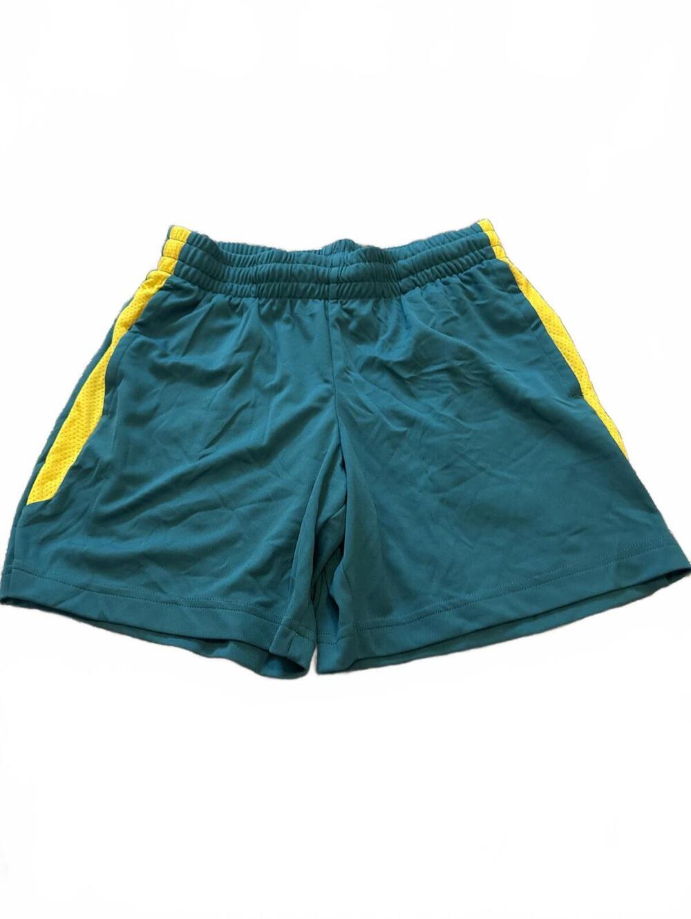 Tek Gear Boys Green Yellow Athletic Shorts M Husky - Comfortable Casual Fit